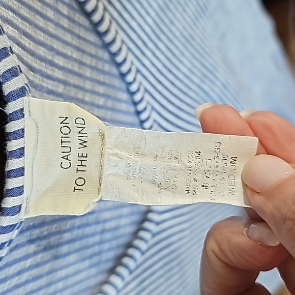 Caution to the Wind Women's M Blue & White stripe dress - Picture 2 of 5